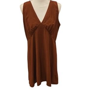 GAP NWT Burnt Orange Sleeveless V-Neck Rayon Viscose Nylon‎ Dress - size 12